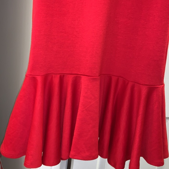 Fevour Red Dress with Peplum Bottom - Picture 10 of 13